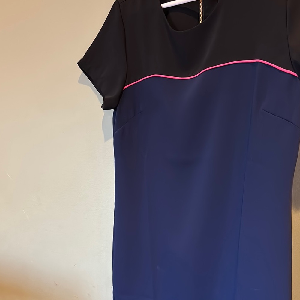 Elegant Black and Navy Dress - Picture 3 of 4